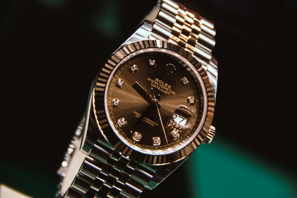 A closer look at a watch dial